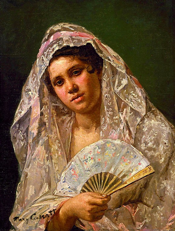 Mary Cassatt: Spanish Dancer Wearing a Lace Mantilla - 1873