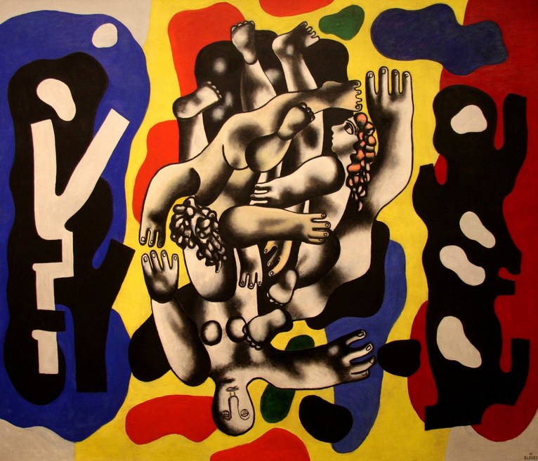 Fernand Leger: Divers on a Yellow Background - 1941