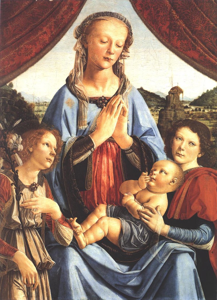 Leonardo da Vinci: The Madonna and Child with Angels - 1470