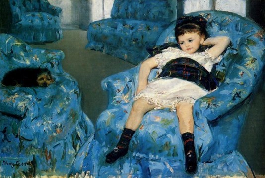 Mary Cassatt: Little Girl in a Blue Armchair - 1878