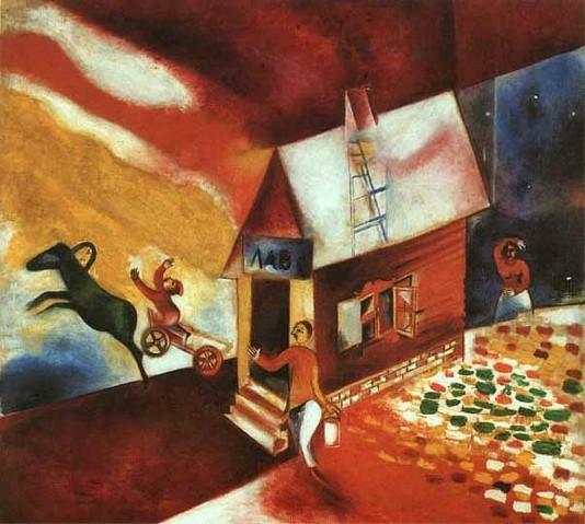 Marc Chagall: Flying Carriage - 1913