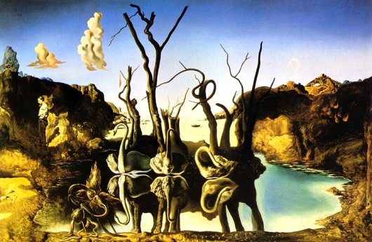 Salvador Dali: Swans Reflecting Elephants - 1937