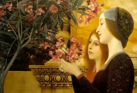 Gustav Klimt: Two girls with an Oleander - 1890