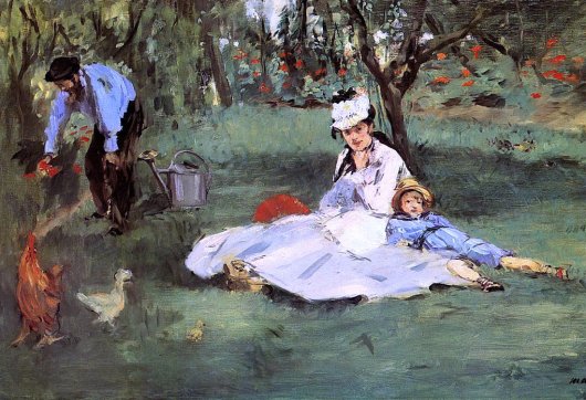 Edouard Manet: The Monet family in their garden at Argenteuil - 1874