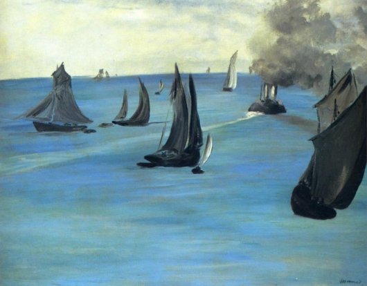 Edouard Manet: Steamboat leaving Boulogne - 1864