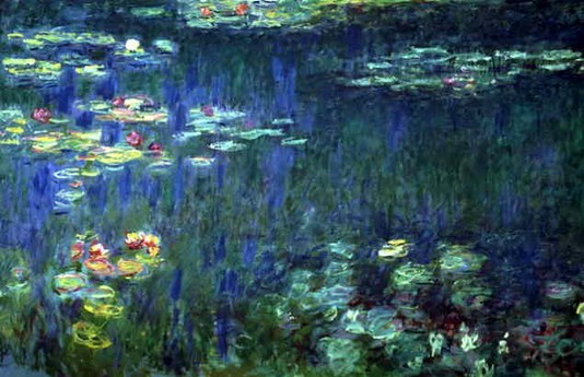 Claude Monet: Green Reflection (left) - 1919-1923