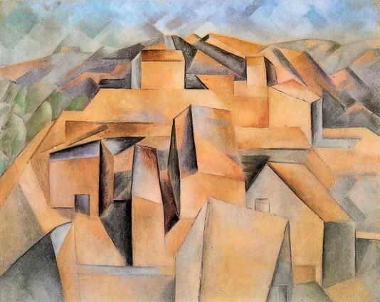Pablo Picasso: Houses on the Hill in Horta de Ebbo - 1909