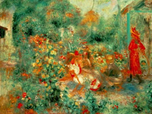 Pierre Auguste Renoir: Young Girl in the Garden at Montmartre - 1864
