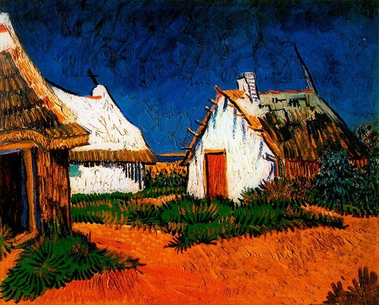 Vincent van Gogh: Three White Cottages in Saintes-Maries - 1888
