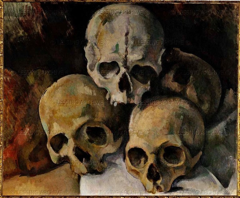 Larger view of Paul Cezanne: Pyramid of Skulls - 1898-1900