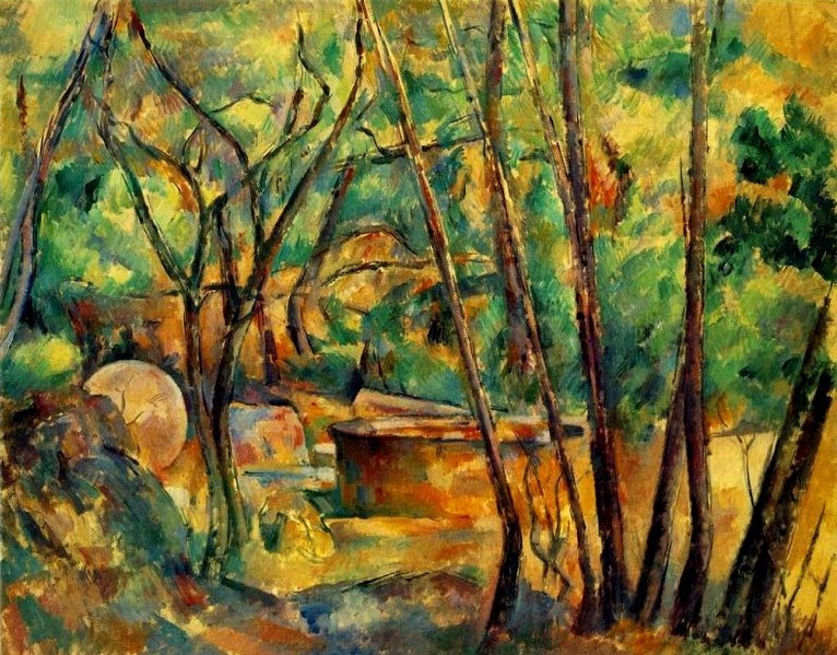 Larger view of Paul Cezanne: Well, Millstone and Cistern Under Trees - 1892-1894