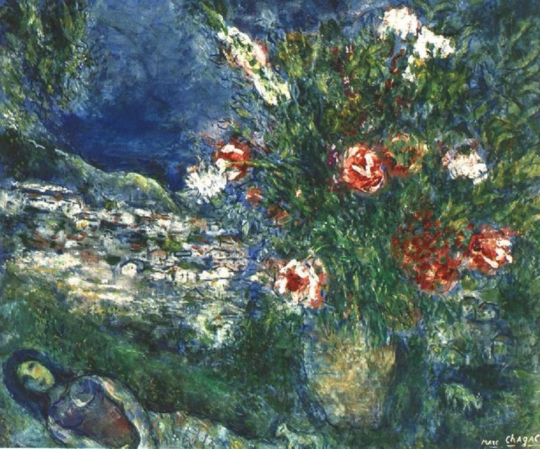 Larger view of Marc Chagall: Flowers Above Saint-Jeannet - 1968-1972