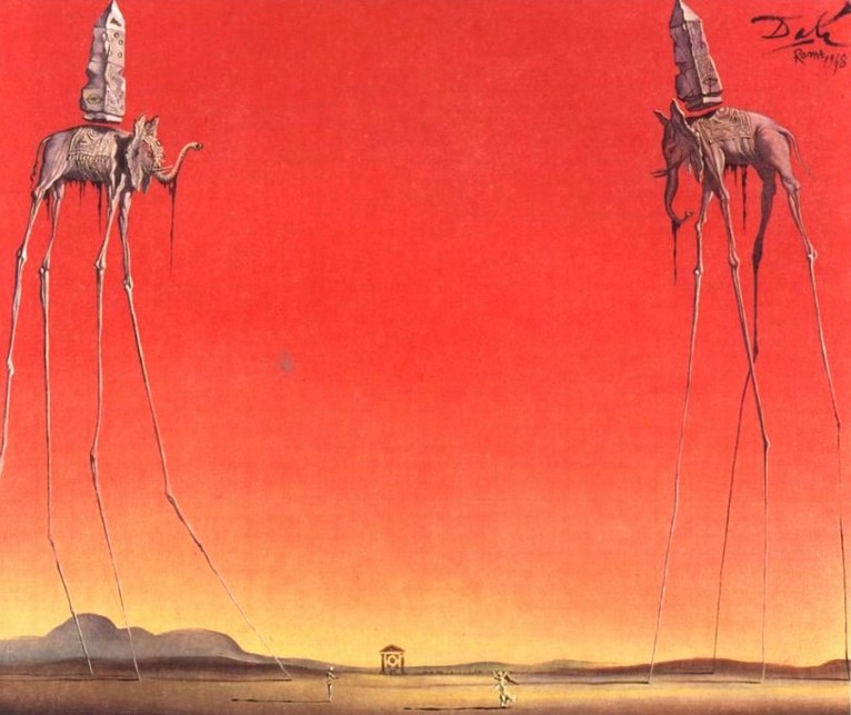 Larger view of Salvador Dali: The Elephants - 1948