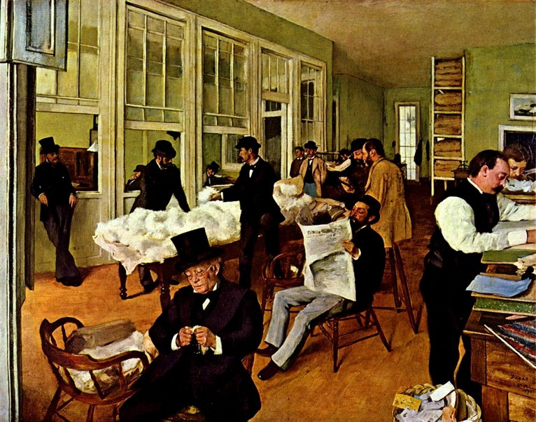 Larger view of Edgar Degas: The Cotton Exchange - 1873