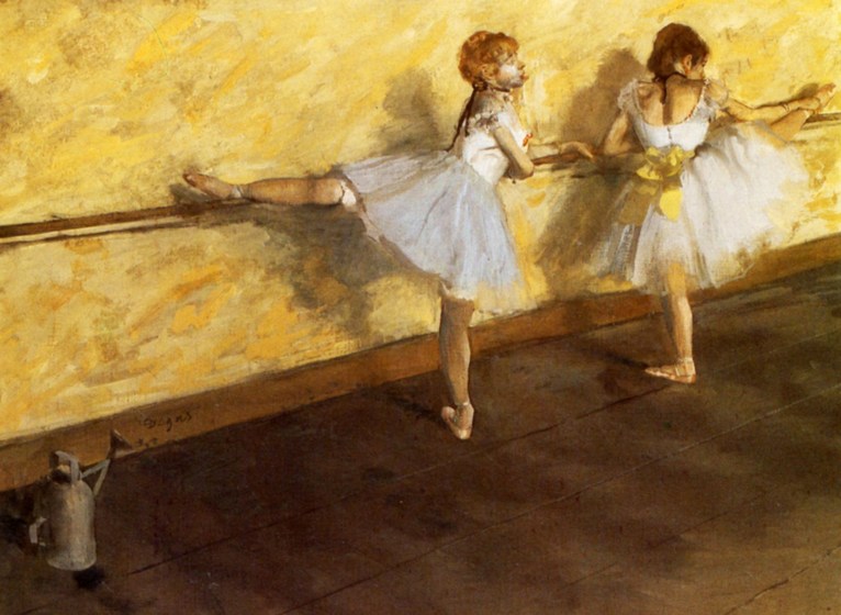 Larger view of Edgar Degas: Dancers at the Barre - 1877