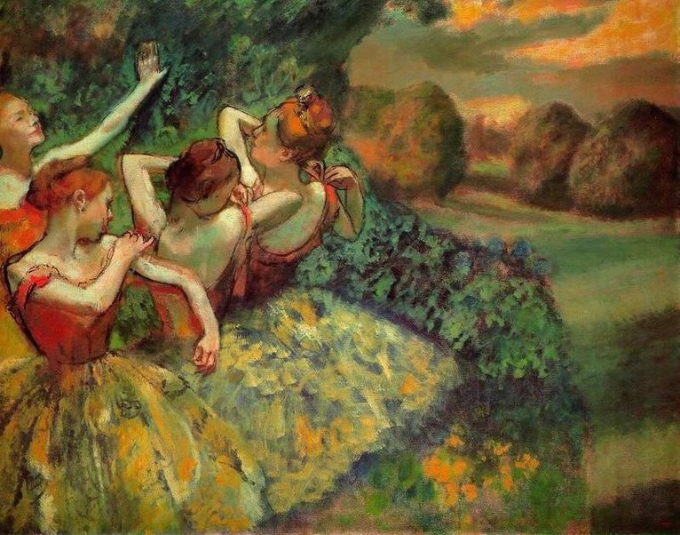 Larger view of Edgar Degas: Four Dancers - 1899