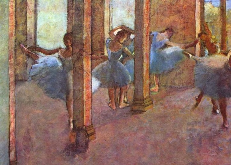 Larger view of Edgar Degas: Dancers in the Foyer - 1887-1890
