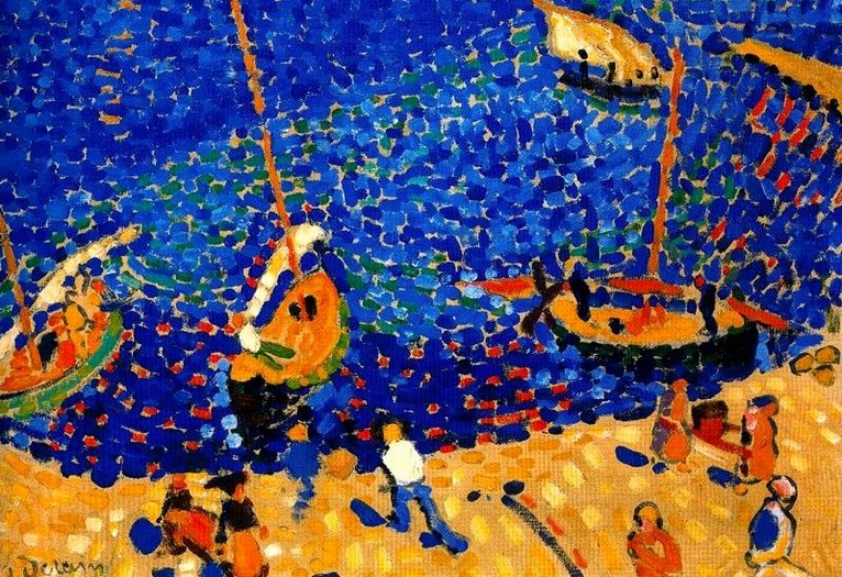 Larger view of Andre Derain: Boats at Collioure's Harbor - 1905