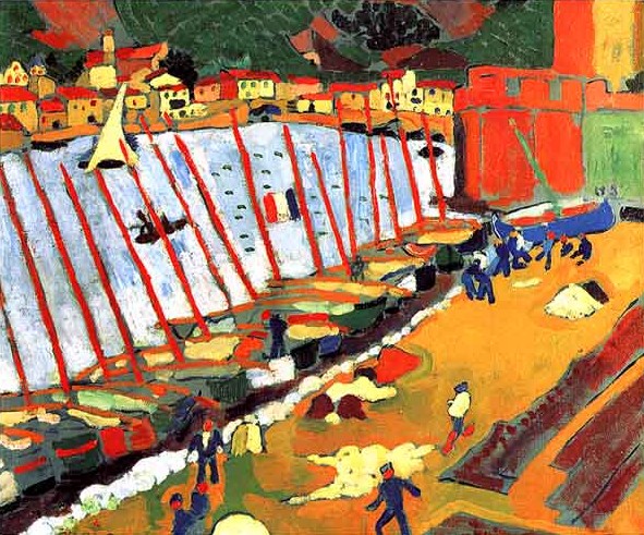 Larger view of Andre Derain: Suburb of Colloure - 1905