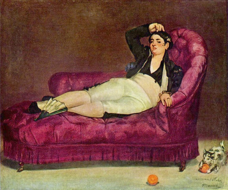 Larger view of Edouard Manet: Woman in Spanish Dress with Kitten - 1862