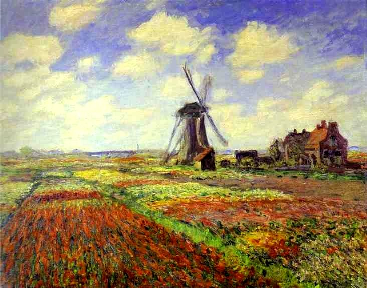 Larger view of Claude Monet: Tulip Fields in Holland - 1886