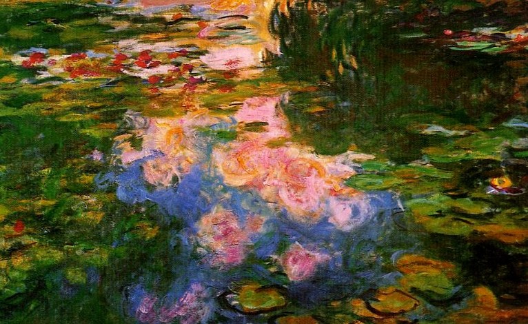 Larger view of Claude Monet: Water-Lilies: Sunset (detail) 1914-1918