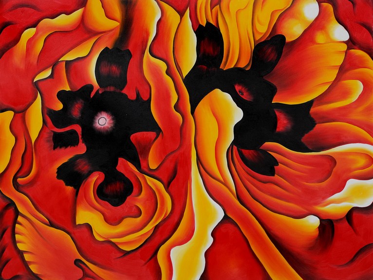 Larger view of Georgia O'Keeffe: Oriental Poppies - 1928