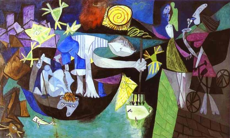 Larger view of Pablo Picasso: Night Fishing at Antibes - 1939