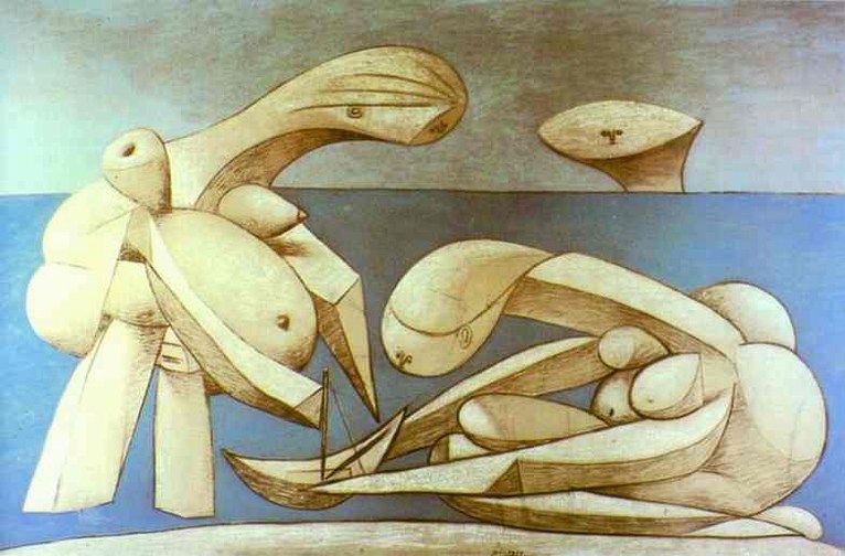 Larger view of Pablo Picasso: Bathers with a Toy Boat - 1937