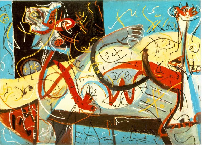 Larger view of Jackson Pollock: Stenographic Figure - 1942