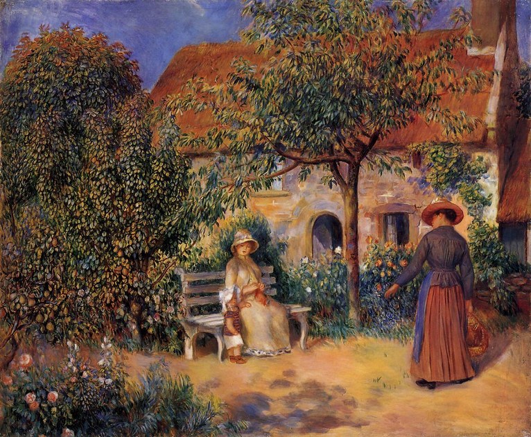 Larger view of Pierre Auguste Renoir: Garden Scene in Brittany - 1886