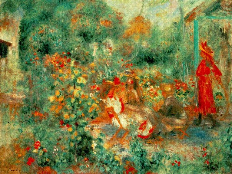 Larger view of Pierre Auguste Renoir: Young Girl in the Garden at Montmartre - 1864
