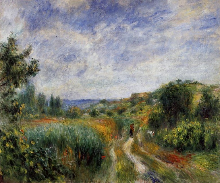 Larger view of Pierre Auguste Renoir: Landscape near Essoyes - 1892