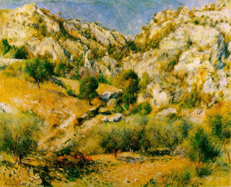 Larger view of Pierre Auguste Renoir: Rocky Crags at l'Estaque - 1882