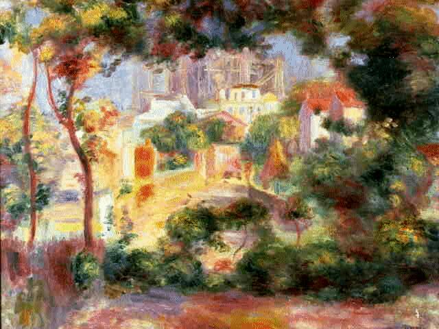 Larger view of Pierre Auguste Renoir: View of the New Building of the Sacre-Coeur - 1896