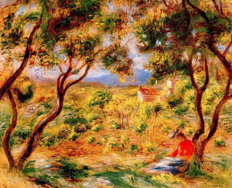 Larger view of Pierre Auguste Renoir: The Vines at Cagnes - 1908