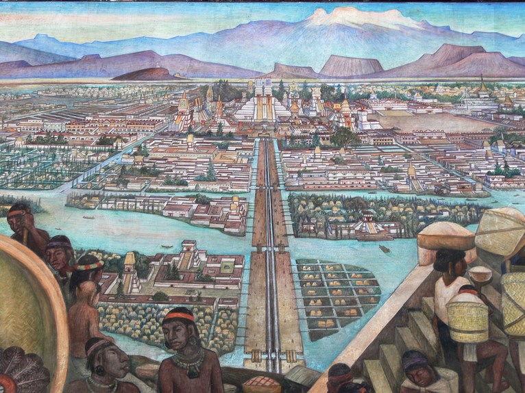 Larger view of Diego Rivera: The Great City of Tenochtitlan  - 1945