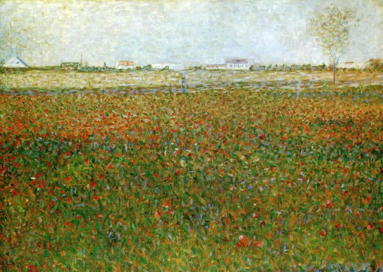Larger view of Georges Seurat: Alfalfa Fields, Saint-Denis - 1885-1886