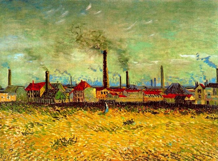 Larger view of Vincent van Gogh: Factories at Asnieres seen from the Quai de Clichy - 1887