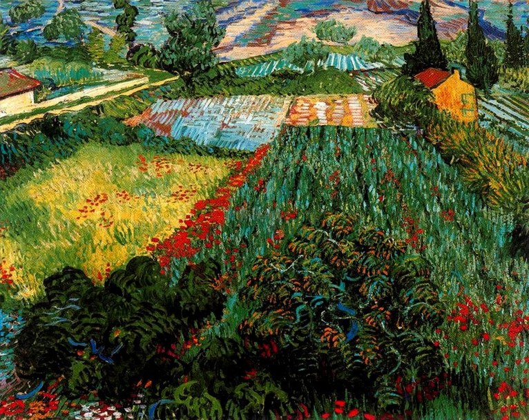 Larger view of Vincent van Gogh: Field with Poppies - 1889