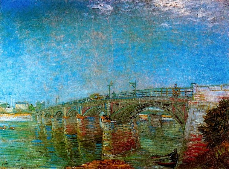 Larger view of Vincent van Gogh: The Seine Bridge at Asnieres - 1887