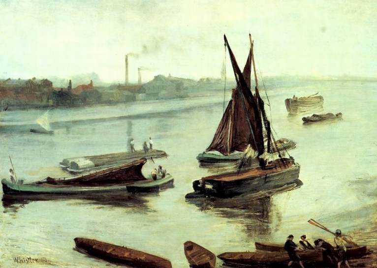 Larger view of James Whistler: Grey and Silver Old Battersea Reach - 1863